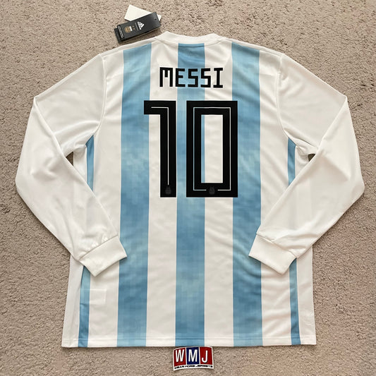 Argentina 2018 World Cup home LONG SLEEVES x Messi #10 (XL) *BRAND NEW WITH TAGS