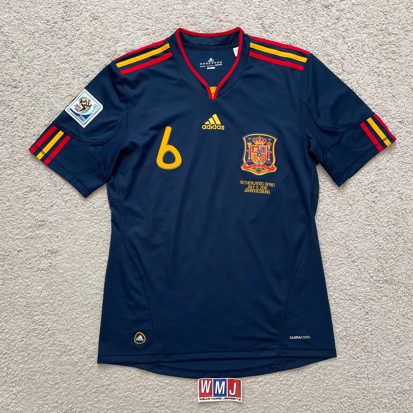 Spain 2010 World Cup away x Andres Iniesta #6 (M)
