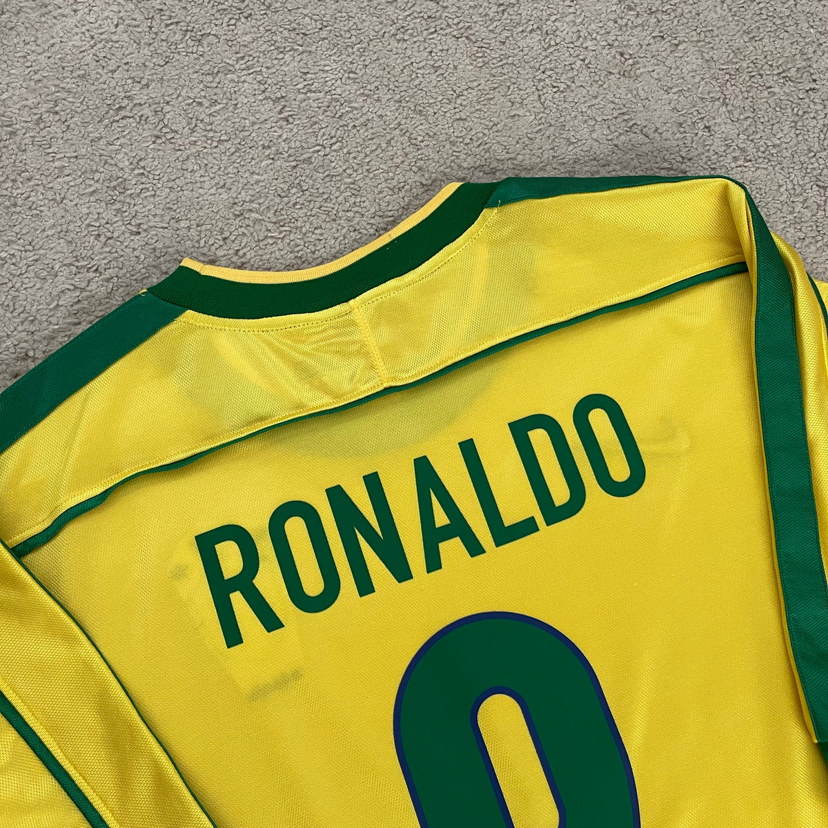 Brazil 1998 World Cup home x Ronaldo Nazario #9 (XL)