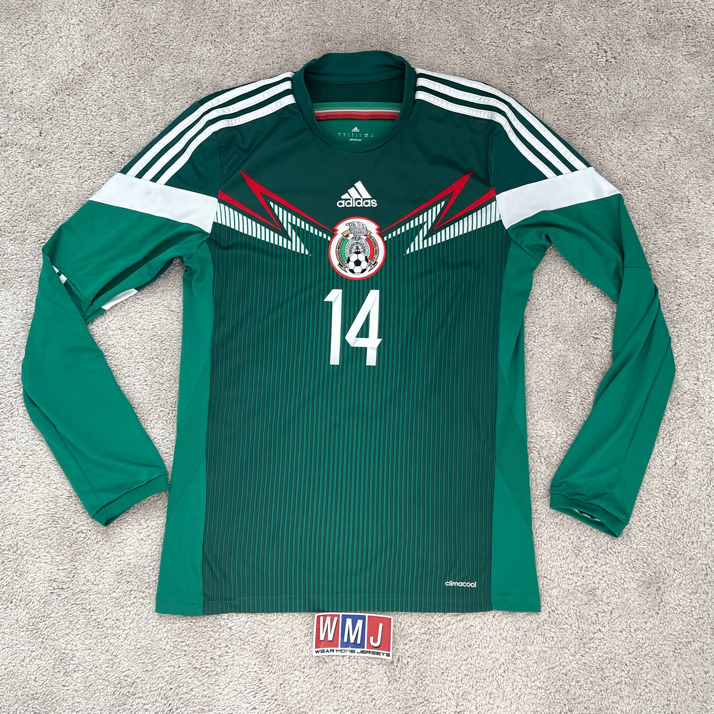 Mexico 2014 World Cup home LONG SLEEVES x Chicharito Hernandez #14 (S)