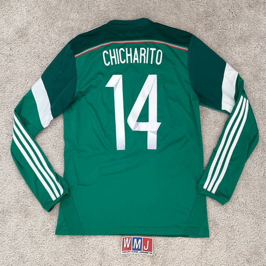 Mexico 2014 World Cup home LONG SLEEVES x Chicharito Hernandez #14 (S)