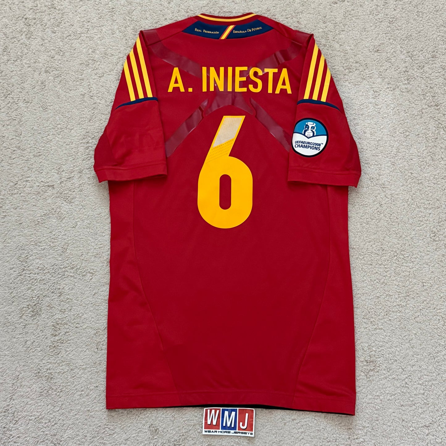 Spain 2012 EURO home PLAYER VERSION x Andres Iniesta #6 (XL)