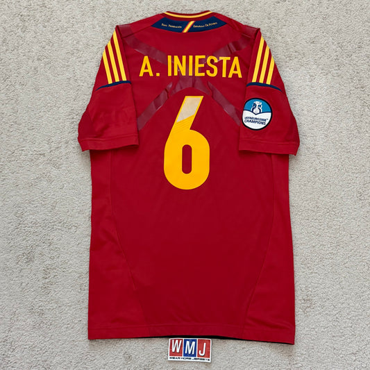Spain 2012 EURO home PLAYER VERSION x Andres Iniesta #6 (XL)