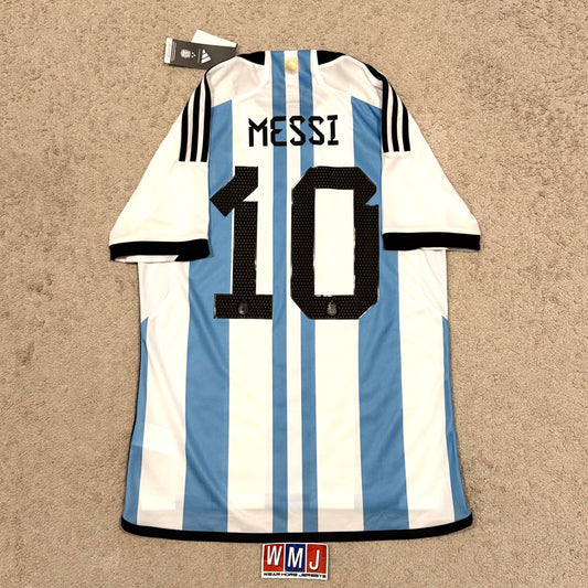 Argentina 2022 World Cup Champions 3 STARS home x Messi #10 (M) *BRAND NEW WITH TAGS