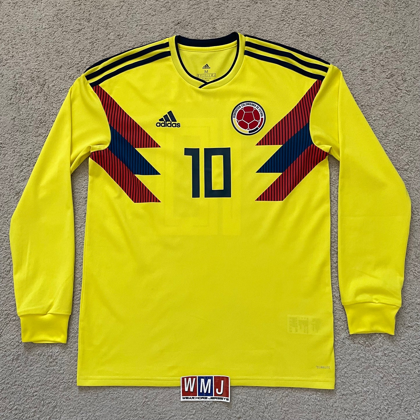 Colombia 2018 World Cup home LONG SLEEVES x James Rodriguez #10 (M)