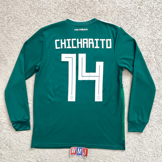 Mexico 2018 World Cup home LONG SLEEVES x Chicharito Hernandez #14 (M)
