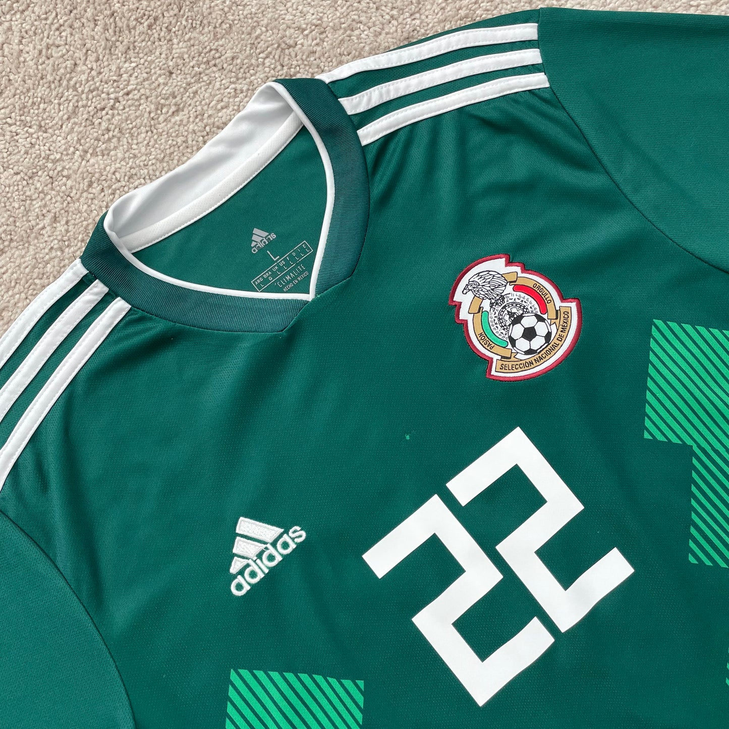 Mexico 2018 World Cup home x Chucky Lozano #22 (L)