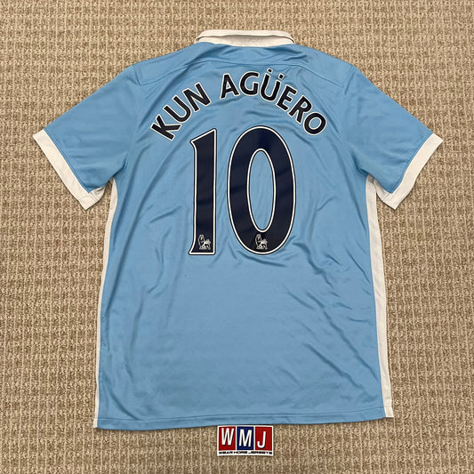 Manchester City 2015/16 home x Sergio Kun Agüero #10 (L)