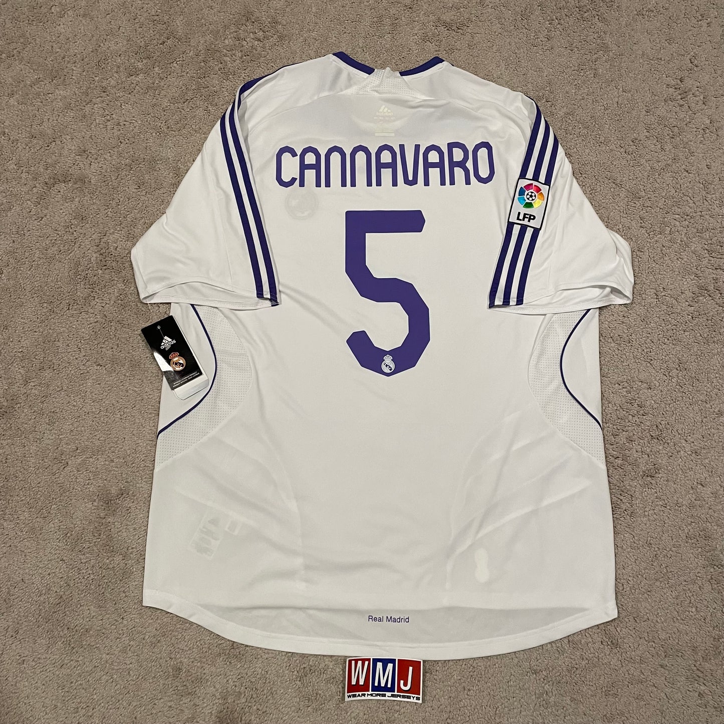 Real Madrid 2007/08 home x Fabio Cannavaro #5 (XL) *BRAND NEW WITH TAGS WITH SMALL STAINS