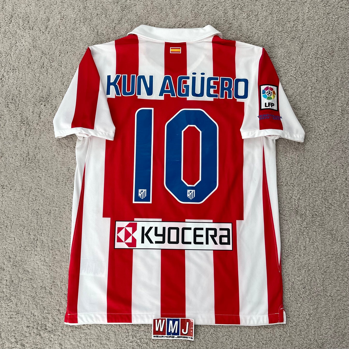 Atletico Madrid 2010/11 home x Sergio 'Kun' Agüero #10 (M)