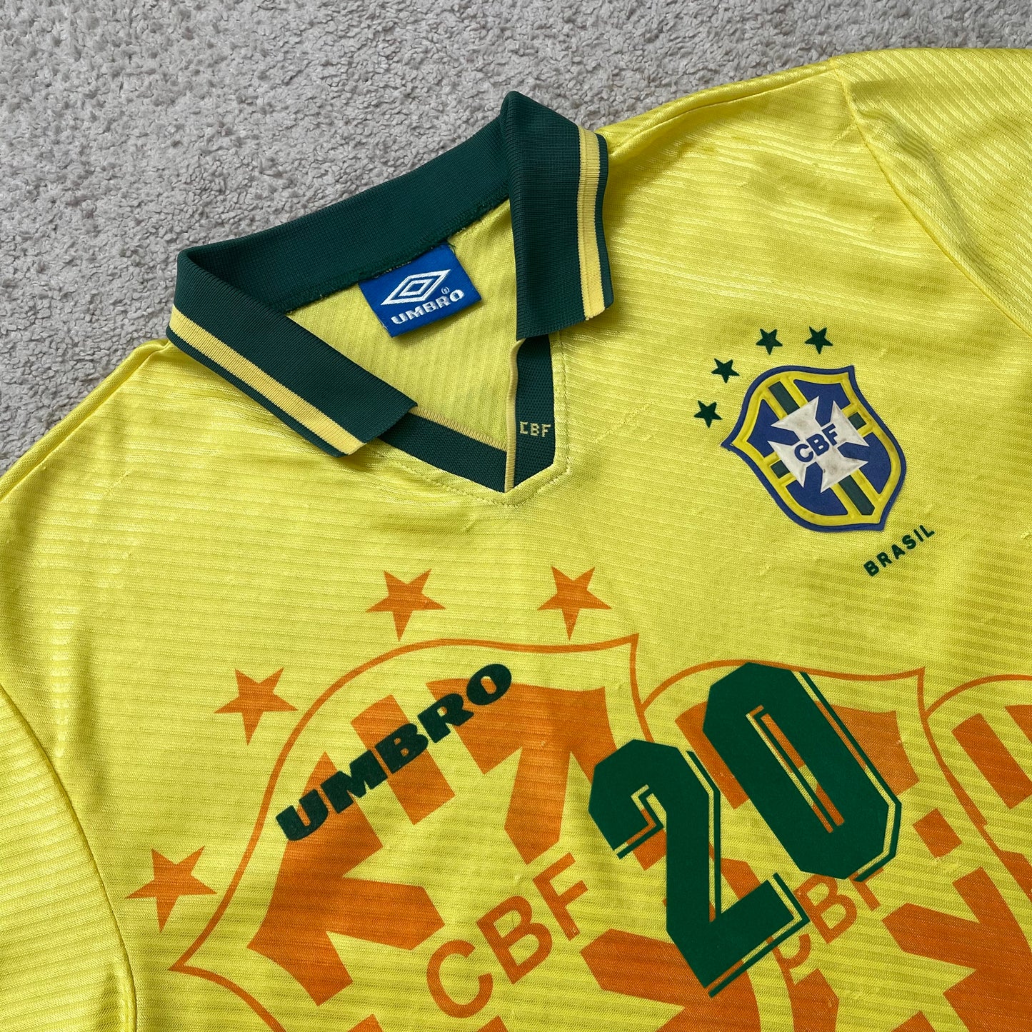 Brazil 1994 World Cup home x Ronaldo Nazario #20 (L)