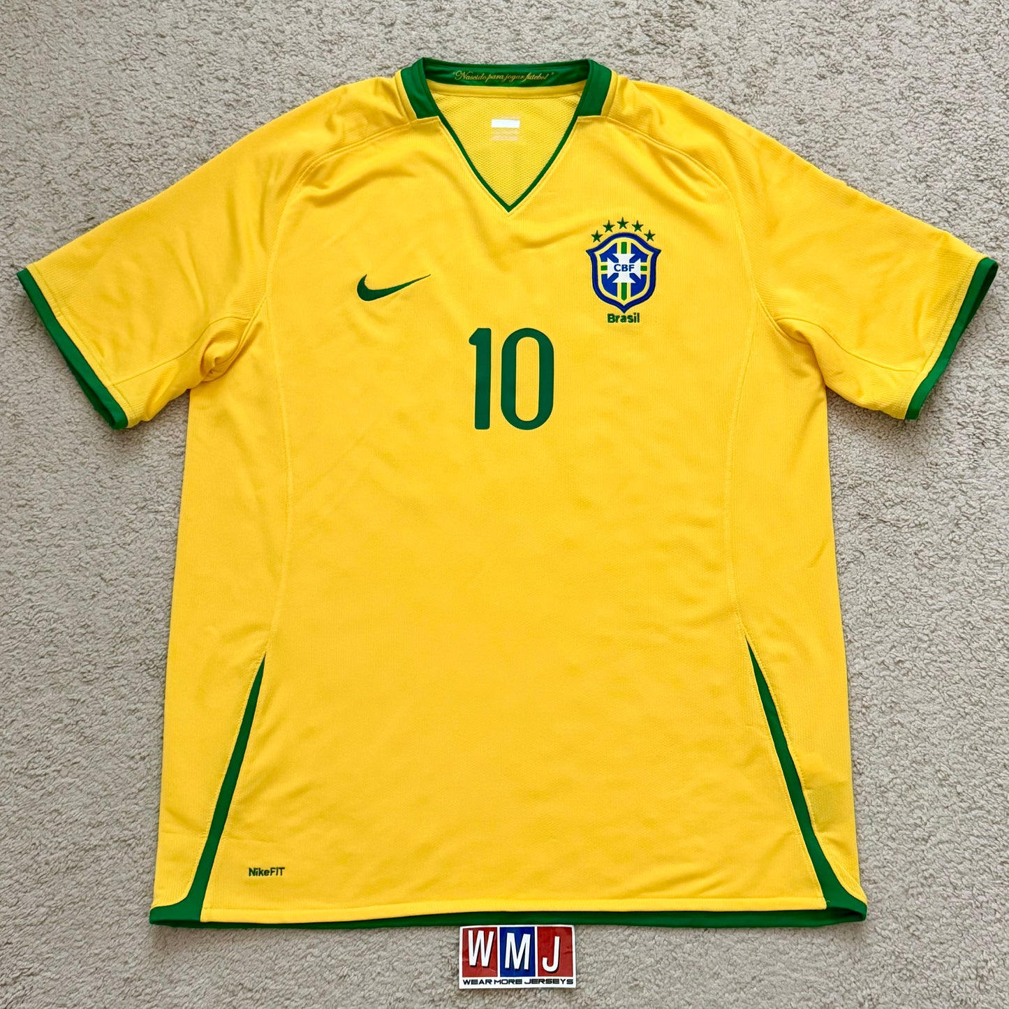 Brazil 2008/2009/2010 home x Ronaldinho #10 (XL)