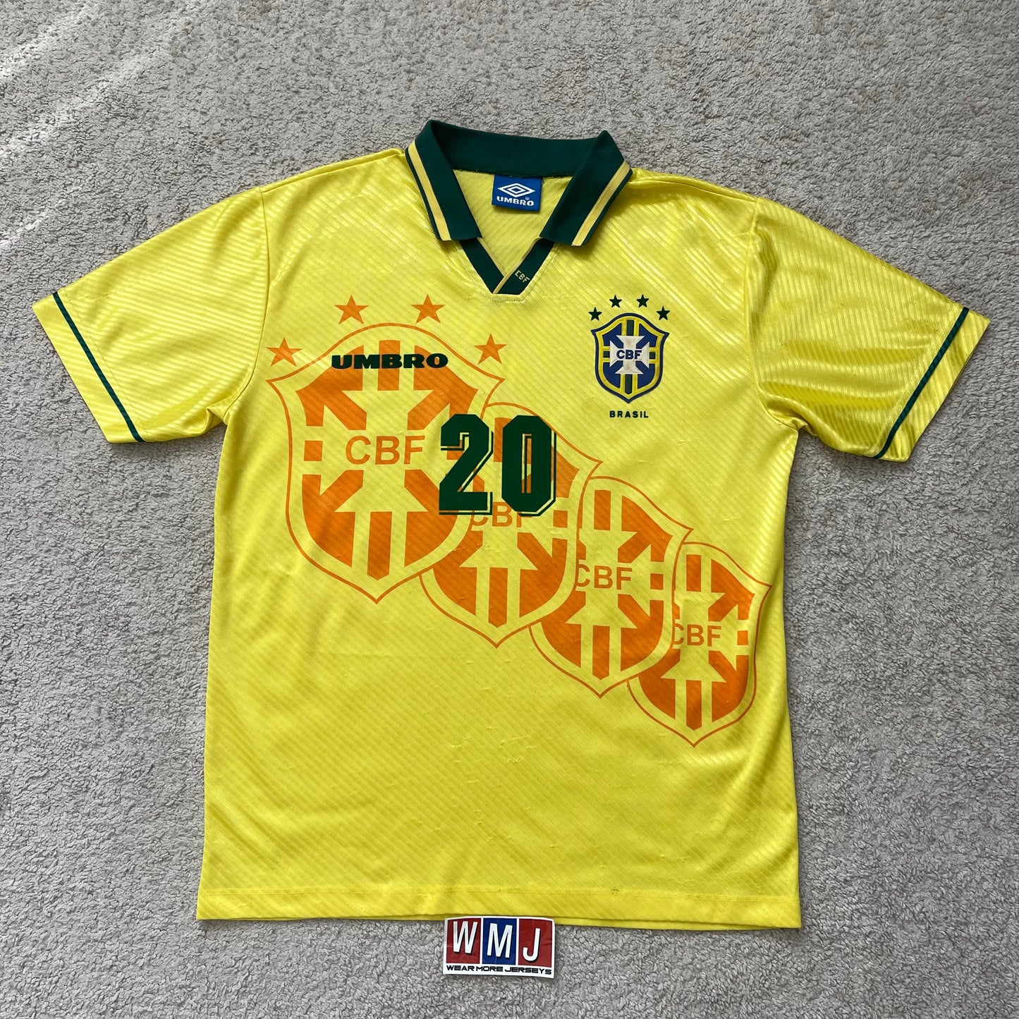 Brazil 1994 World Cup home x Ronaldo Nazario #20 (L)