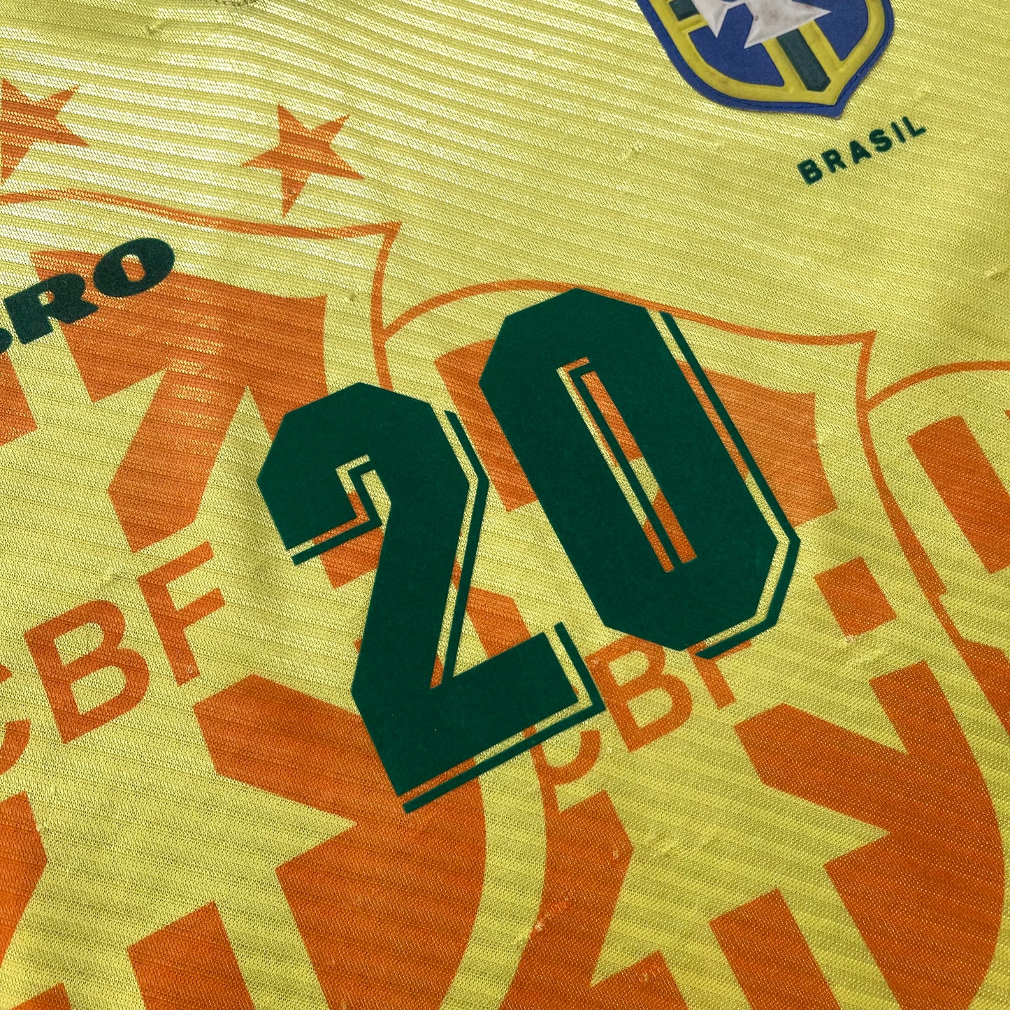 Brazil 1994 World Cup home x Ronaldo Nazario #20 (L)